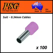 Cable Ferrules loose bags 0.34mm2 x 100 pack, Bootlace, Pin Crimps, Wire Sleeves