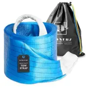 Recovery Tow Strap Heavy Duty 140000lbs 30ft - Towing Rope 75 US Tons 9 m for...