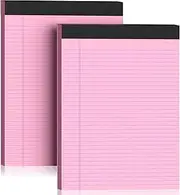 2 Pack Legal Pads 8.5 x 11 College Ruled 100 Sheets Pink Note Pads 8.5" x 11" Lined Paper Chipboard-Backed Notepad with Micro-Perforated Notebook Paper for Office & School Supplies 50 Sheets/Pad