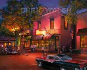 Dean’s Cafe, Pleasanton Downtown Fine Art Prints By artist Chris Walsh