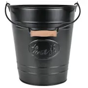 Farmhouse Bathroom Trash Can - Decorative Rustic Black Trash Can Bucket with ...