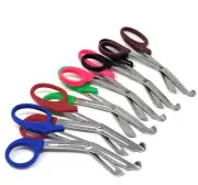 6 Pcs Trauma Shears 5.5" One Serrated Blade Lightwieght Scissors - Color Handles
