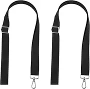 2pcs Horse Blanket Leg Straps, Elastic Horse Blanket Leg Straps Horse Blanket Belly Strap Replacement with Swivel Snap Hook Adjustable Length 21.85-40.16in Black(Single Hook)