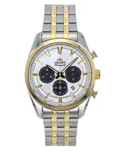 Orient Contemporary Chronograph Stainless Steel White Dial Solar Powered Quartz RA-TX0302S Men's Watch
