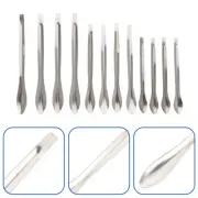 12 Pcs Lab Spoon Spatula Labs Measure Scoop Tool Stainless Steel
