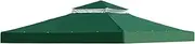 Gazebo Replacement Top | Double Tiered Canopy Top Cover | Waterproof Shade Roof with Double Layer for Barbeque Garden Outdoor Grill Deck Backyard Use