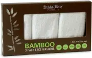 Bamboo Viscose/Cotton Baby Bath Face Towel Washers Super Soft 3 Pack White