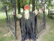 ANIMATED SHAKING PUMPKIN SCARECROW TALKING HALLOWEEN DISPLAY PROP 5' 10" - NEW