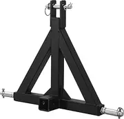 3 Point Trailer Hitch, Trailer Hitch with 2" Receiver - Category 1 Tractor Tow Drawbar Pull Hitch Adapter for Kubota, John Deere, BX, LM25H, WLM Tractor, NorTrac, Yanmar, John Deere, Massey Ferguson