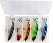 Abbraccia 5Pcs Plopping Bass Lures Fishing Baits Spinnerbaits Saltwater Freshwater 10cm Hard Lures Fishing Lures Set for Bass Catfish