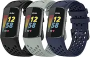 Replacement Bands Compatible with Fitbit Charge 5 Bands/Fitbit Charge 6 Bands,Proxima Breathable Sport Band Soft Waterproof Replacement Wristbands Strap for Fitbit Charge 5/6 Advanced Fitness Tracker