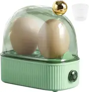 Egg Cooker 2 Eggs, Egg Steamer Compact Electric Egg Cooker, Best Egg Cooker Boils All Three Cooking Levels - Soft, Medium, Hard Green
