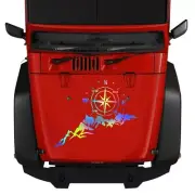 Compass Mountain Range Sticker Decal Vinyl Graphic Camper Car Hood Decoration (for: Mitsubishi)