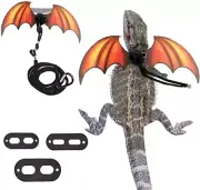 Bearded Dragon Lizard Leash Harness - Adjustable Small, Medium, Large, Orange