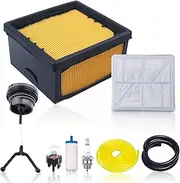 Hyceker K760 Air Filter Tune-Up Kit for Husqvarna K760 K770 K 760 Partner K770 Concrete Cut Off Saw Parts with Air Cleaner Gas Fuel Cap Primer Bulb Spark Plug 574362301 525470601 525470602