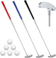 [Wettarn] 3 Sets Golf Clubs Mini Two Ways Golf Putter Golf Clubs Set for Men Women Kids Sturdy Putter Shaft with 6 Practice Golf Balls for Left or Right Handed Golfers Indoor Outdoor