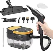 2500W High Pressure Steam Cleaner,Household Handheld Steam Cleaner Machine, Electric steam cleaner for Kitchen, Automotive Furniture and Floor Cleaning (Yellowish-Black)
