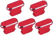 Angoily 1 Set 5pcs Charging Port Dust Portable Charger Phone Speaker Dust Covers Charger Block Wall Charger Dust Mesh Port Power Hider Charging Cable Surge Red