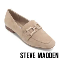 在飛比找Yahoo奇摩購物中心優惠-STEVE MADDEN-RYANN 麂皮方頭樂福鞋-卡其色