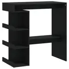 Bistro Bar Table With Storage Chipboard Black Minimalist Style Dining Furniture
