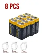 8pcs 9V 1500mAh 6F22 USB Type C Rechargeable Battery For Microphones Multimeters