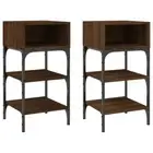 2x Wooden Bedside Tables Side Storage Lamp Drawers Shelf Cabinet Nightstand Oak