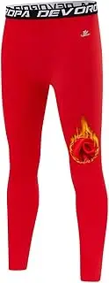 DEVOROPA Youth Boys' Compression Leggings Sports Tights Fleece Lined Thermal Base Layer Pants