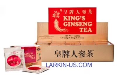 King's Instant Ginseng Tea - 100 Count each box - FREE Shipping