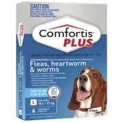 Comfortis Plus Blue Flea & Worming Tablets 18.1-27kg Dog 6 Pack - 6pk