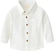 [Generic] Sleeveless Youth Compression Shirt Sleeve Button Down Shirt Fall Tops School Wedding Daily Outfits Boys Short Sleeve