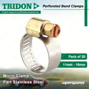 Tridon Perforated Band Micro Hose Clamps 11mm - 18mm Part Stainless 20 Pack