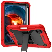 For iPad mini 7 Case,3 Layered Shielding Cover, Holder, Red Black