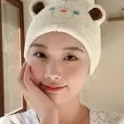 Magic Microfiber Cartoon Shower Cap Bear Drying Towel Girl Women