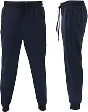 [TEX BASICS] FIL Men's Lightweight Track Pants Jogger Sweats w Zip Pockets