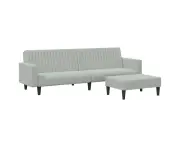 vidaXL 2 Piece Sofa Set Light Grey Velvet