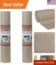 Durable Smooth Top Vinyl Liner - 20" x 24' Taupe, 2 Removable Rolls for Drawers
