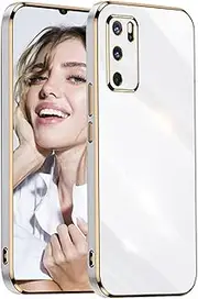 [POUHYE] Mobile Phone Case for Oppo A16 / A16s / A54s Case Original, Girls Galvanised Camera Protection Soft TPU Silicone Protective Case Ultra Thin Case Shockproof Case for Oppo A16 / A16s / A54s White