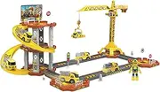 Car Garage Toy 1 Set 3 Layer Toy Car Garage with Tower Crane Easy Assembly Ramp Interactive Developmental Track Gifts for Boys, Set 2 Ramp Track