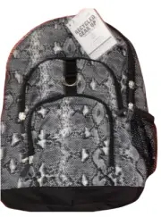 Pottery Barn Teen XL Backpack Snakeprint Canvas Black White Back to School