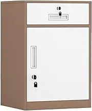 Metal File Cabinet with Lock 1 Drawer and 1 Cabinet Fully Assembled Office Furniture Under Desk Storage Coffee