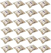 HomeStrap Non Woven Printed Single Saree Cover/Clothes Storage Bags/Wardrobe Organiser with Transparent Top (Beige) -Set of 24