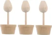 Generic 1 Set Wooden Mushrooms Small Tree Ornaments Mini Outdoor Outdoor Ornaments Decoration Outside Ornaments for Craft Mushroom Ornaments Tiny Figurines Khaki