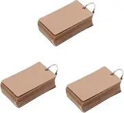 Ciieeo Pcs DIY Greeting Cards Bookmark Kraft Paper Study Cards Binder Ring Note Pad Index Stock