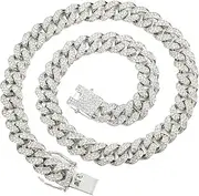 [Generic] Cuban Link Chain Bling Hip Hop Jewelry for Men Dazzling Diamond Necklace for Extra Shine