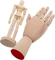 BATHVEVE 2Pcs Artist Wooden Drawing Figures Flexible for Sketching Painting Stop Motion Reference for Artists