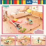 JOLLYBABY兒童室內游戲圍欄-嬰兒寶寶爬行學步防護欄實木安全柵欄(可開關門)