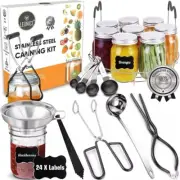 Stainless Steel Canning Supplies Set Rack Ladle Spoons Funnel Tongs Home Tools