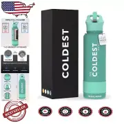 40 oz Vacuum Insulated Stainless Steel Flask with Straw Lid – Terraform Green