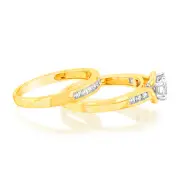 Luminesce Lab Grown 9ct Yellow Gold 3/4 Carat Bridal Diamond Ring, M