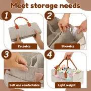 2Pcs Baby Diaper Caddy with Dividers Portable Felt Diaper Caddy Organizer Depnr